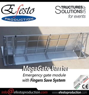 Aluminium Crowd barrier with Finges Save systems!