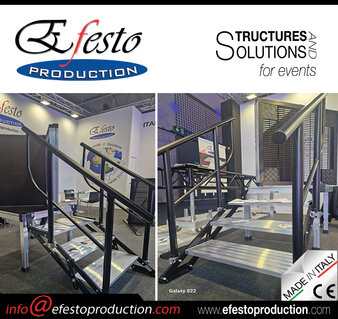 Self-Leveling Aluminum Staircase with railing – Manufactured by Efesto