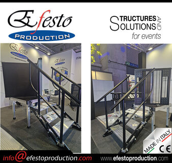Self-Leveling Aluminum Staircase with railing – Manufactured by Efesto